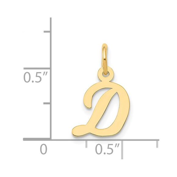 Kazi Luxury 14k Yellow Gold Small Script Letter D Initial Charm - Picture 4 of 4